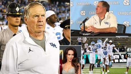 Bill Belichick hits out at Patriots after first win as North Carolina coach - but there's no sign of Jordon Hudson