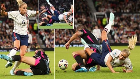 Leonardo Bonucci goes viral after leaving ex-England Women's captain Steph Houghton in a heap with brutal sliding tackle at Soccer Aid