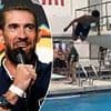 Michael Phelps challenges Baltimore Ravens stars to a diving contest after teaching a THIRD of the team to swim