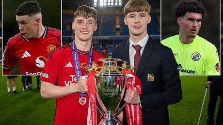 The goalkeeper already on the books of a Premier League club, the twins who played for arch rivals City, and the son of BBC star ready to shine: Meet the Man United nepo babies hoping to follow in their famous fathers' footsteps