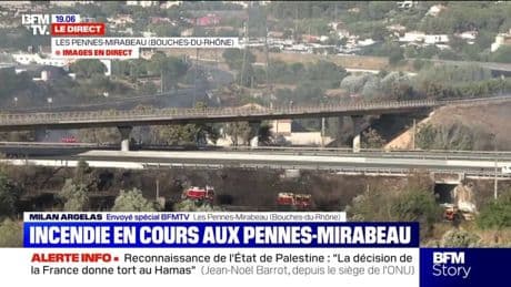 Incendie aux Pennes-Mirabeau: les pompiers sont toujours mobilisés sur place