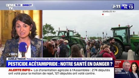 Loi Duplomb: "Ce pesticide pose des menaces directes sur la souveraineté alimentaire", explique Aurélie Trouvé (LFI)