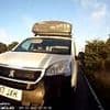 Moment van driver ploughs into a cyclist before driving away and claiming he had 'hit a sheep'
