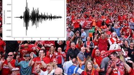 Liverpool's wild title win celebrations at Anfield recorded SIX seismic events