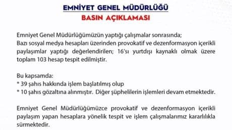 Sosyal medyada provokatif paylaşımlara operasyon! 39 şüpheli hakkında işlem başlatıldı