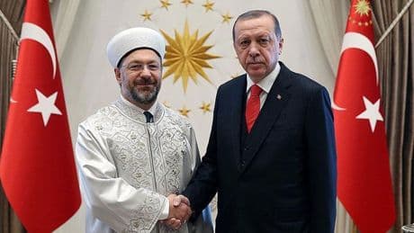 Cumhurbaşkanı Erdoğan, Diyanet İşleri Başkanı Erbaş'ı kabul etti