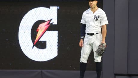 Giancarlo Stanton returns to outfield first time in nearly two years as Yankees scramble for answers