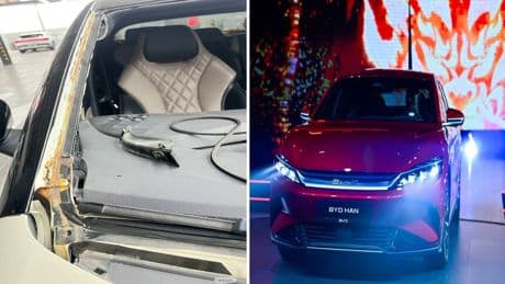 BYD'de sorunlar bitmiyor: Ön camı kırılan araçta şoke eden görüntü