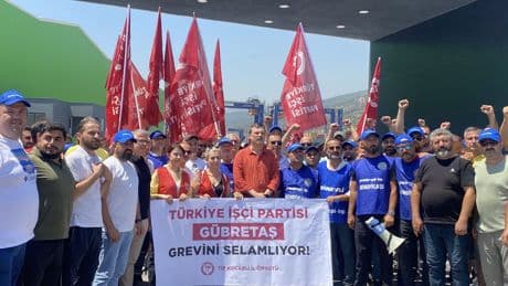 Gübretaş'ta grev 26.gününde: TİP Genel Başkanı Erkan Baş işçileri ziyaret etti
