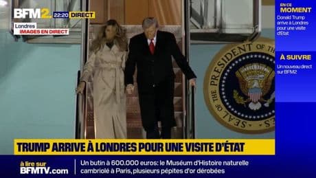 Donald Trump arrive à Londres pour une visite d'Etat