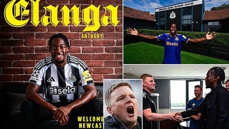 Newcastle complete £55m move for Nottingham Forest star Anthony Elanga as Eddie Howe gets his first major signing of the summer