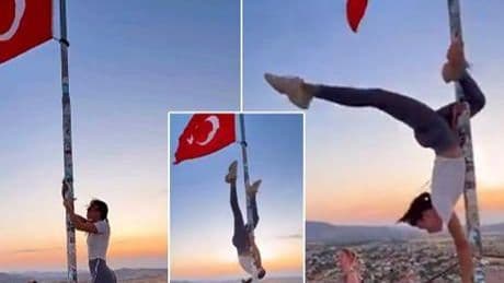Türk bayrağı direğinde yapılan uygunsuz hareketlere soruşturma