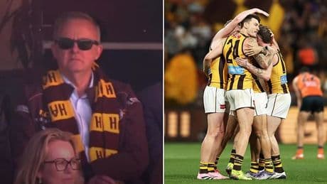 Awkward moment Prime Minister Anthony Albanese is booed by footy fans while watching his favourite team