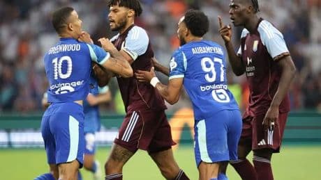Tyrone Mings grabs Mason Greenwood by scruff of neck after flashpoint in friendly