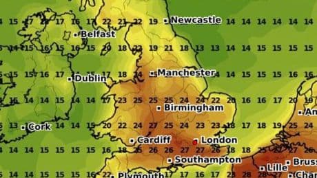 Exact date 'Azores plume' will sweep across Britain bringing 27C heat blast