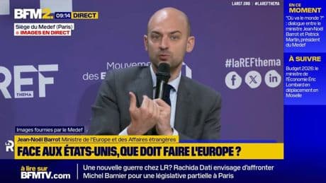 Négociations sur les droits de douane: "C'est un enjeu de crédibilité" pour l'Europe, estime Jean-Noël Barrot