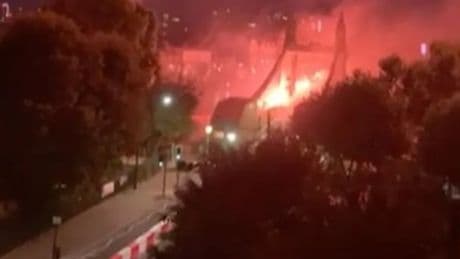 Watch: Illegal firework display on Hammersmith Bridge sparks blaze at nearby school