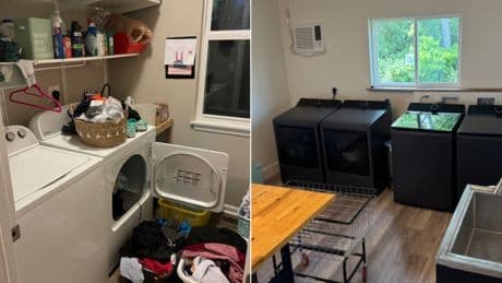 I spent almost $30,000 upgrading our garage to a dreamy laundry room. Now, doing laundry for my family of 7 feels peaceful.