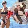 Lottie Tomlinson showcases her incredible figure as she hits the beach with fiancé Lewis Burton and their two kids in Marbella