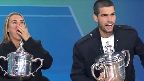 Sabalenka y Carlos Alcaraz, pareja de campeones con un descuido y un baile viral