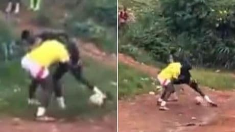 Andre Onana plays as a STRIKER in kickabout in Cameroon - as shocked fans joke Man United star should play up-front for Ruben Amorim's side