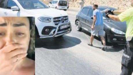 Polisin üzerine aracını sürdü