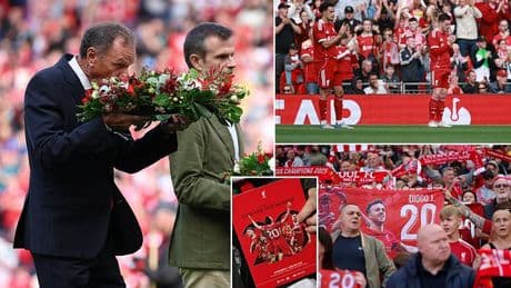 Anfield is charged with emotion as Liverpool fans and club legends pay tribute to Diogo Jota - after stadium evacuation interrupted build-up
