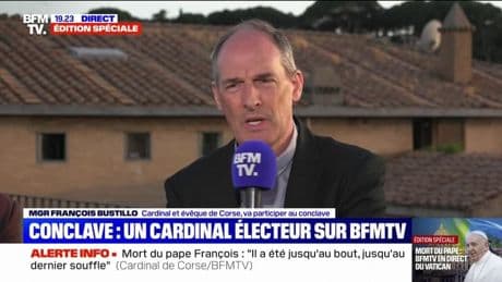 Mort du pape François: "On est sereins, on est confiants et dans un esprit de responsabilité", assure le cardinal de Corse qui va participer au conclave