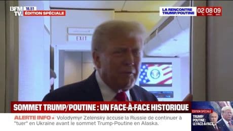 Sommet en Alaska: "Je veux un cessez-le-feu rapidement", déclare Donald Trump, quelques heures avant sa rencontre avec Vladimir Poutine