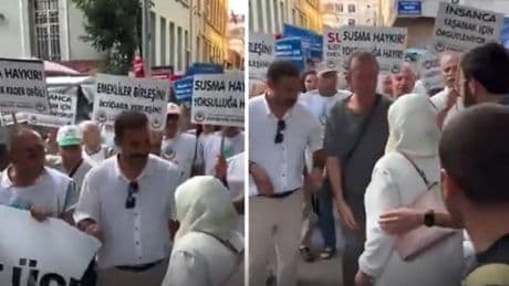 Pankarta saldıran kadın AKP'li yönetici çıktı