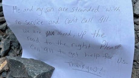 Rescuers find mom and son lost in California forest thanks to notes they left on a remote road