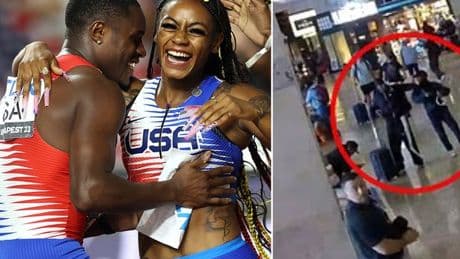 Olympic star Sha'Carri Richardson 'attacks boyfriend' in leaked airport video from arrest
