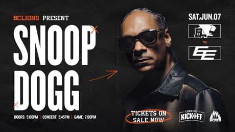 Snoop Dogg to kick off BC Lions home opener on June 7