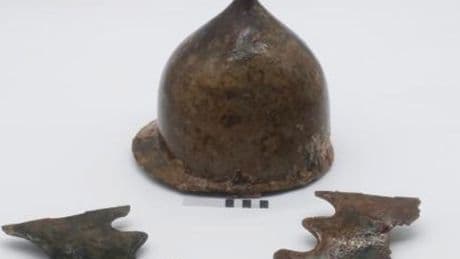 ‘Extraordinary’ Roman helmet from scene of ancient sea battle unearthed in Mediterranean