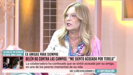 Belén Rodríguez desmiente que haya sido el topo de las Campos: &quot;Eso se lo inventa&quot;