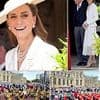 Princess of Wales is radiant in a white Self Portrait dress as she arrives at St George's Chapel for the Order of the Garter ceremony