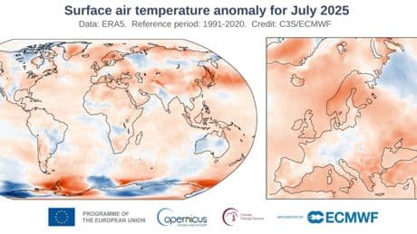 El mes de julio fue el tercero más cálido en el mundo desde que hay registros