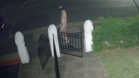Urgent hunt for naked man prowling in front of homes in a gimp mask