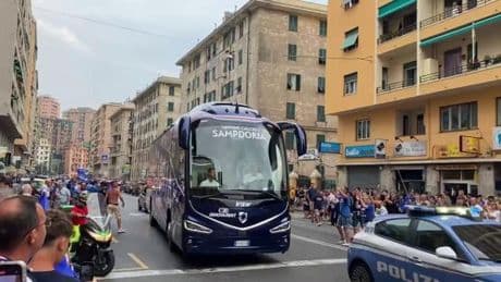 La Sampdoria è arrivata al Ferraris per il match contro la Salernitana