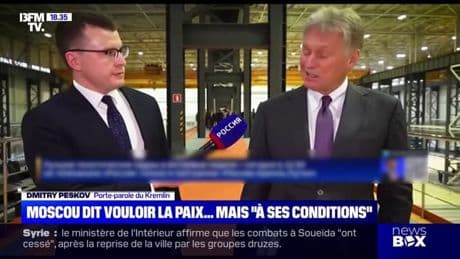 Guerre en Ukraine: "Le président Poutine a exprimé son souhait de parvenir à un réglement  pacifique", déclare le porte-parole du Kremlin