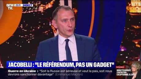 Pour Laurent Jacobelli (RN), "le référendum ce n'est pas un gadget pour redorer le blason terni d'un président de la République"