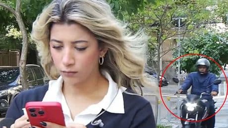 Canlı yayına girerken gaspçının hedefi oldu