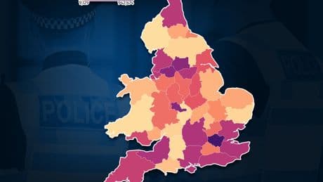 Mapped: The areas of the UK with the highest levels of crime revealed