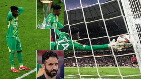Andre Onana hits new low as goalkeeper sets humiliating record after Manchester United's crushing Europa League final defeat to Tottenham