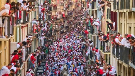 Top photos of thrilling moments and close calls at Spain's San Fermín bull-running festival
