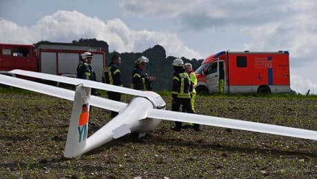 Thermik fehlte: Ein Segelflieger im Feld