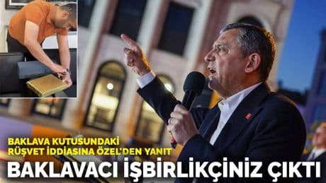 Baklava kutusundaki rüşvet iddiasına Özel'den yanıt: Baklavacı işbirlikçiniz çıktı