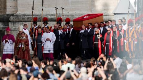 In Rome, thousands queue to see Pope's coffin