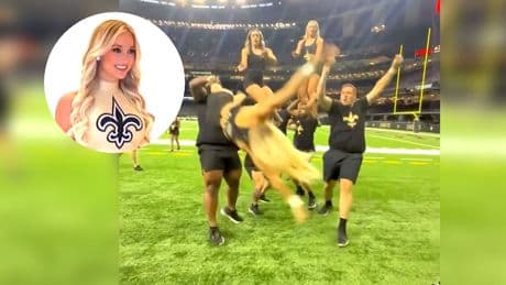Sie schleudert Richtung Kamera - Heftiger Trainings-Unfall von Cheerleaderin