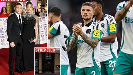 England star Kieran Trippier 'stitched up by mates at a Newcastle strip-club' as £9,500 tab is put under his name after split from wife - despite him not being there!